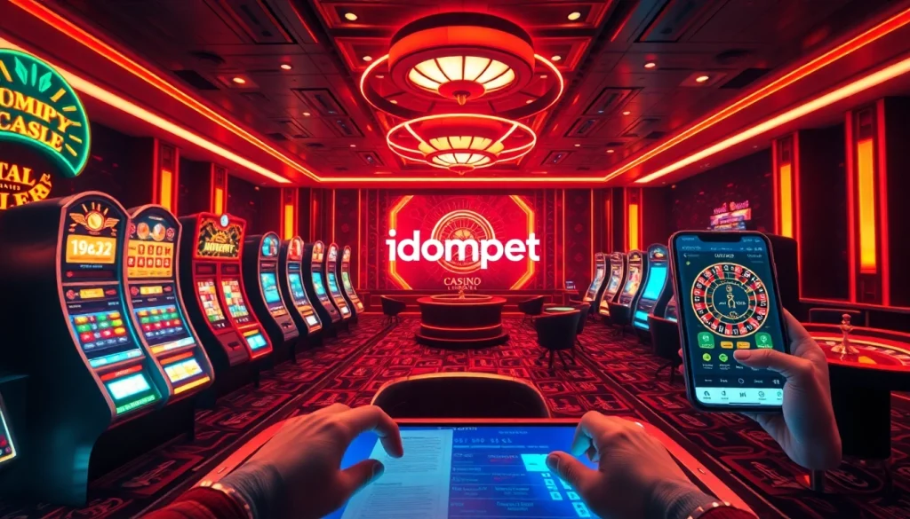 i1dompet provides an immersive online casino experience through vibrant gaming layouts, inviting players to win big.