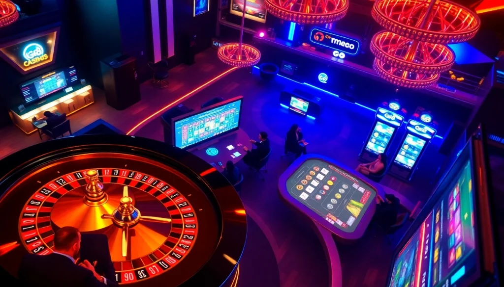 The immersive gaming experience at go8.com showcasing engaging roulette and poker action.